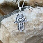 Sterling Silver Hamsa Pendant With Eye