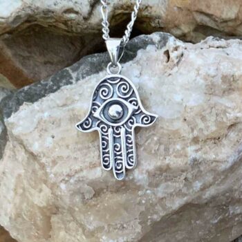 Sterling Silver Hamsa Pendant With Eye
