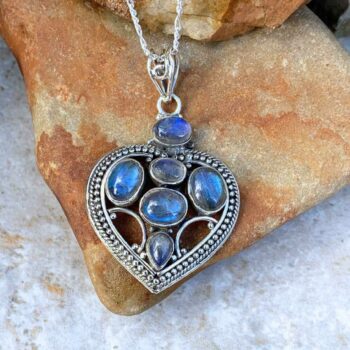 Labradorite Sterling Heart Pendant