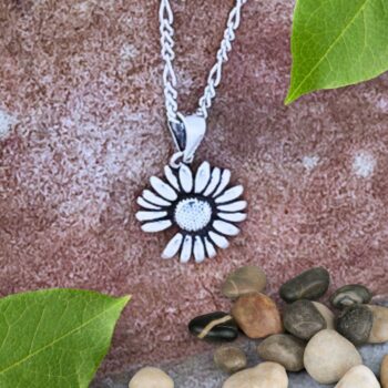 Sterling Silver Silver Daisy Pendant with one Petal off