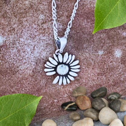 Sterling Silver Silver Daisy Pendant with one Petal off