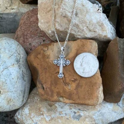 Sterling Oxidized Cross Pendant