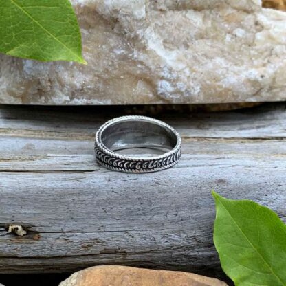 Ornate Sterling Oxidized Ring Rear View