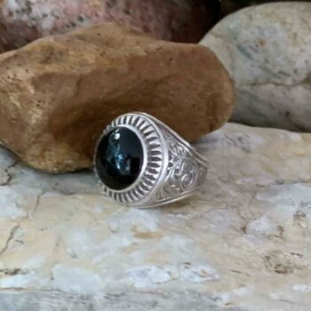 Black Onyx and Sterling Silver Statement Ring