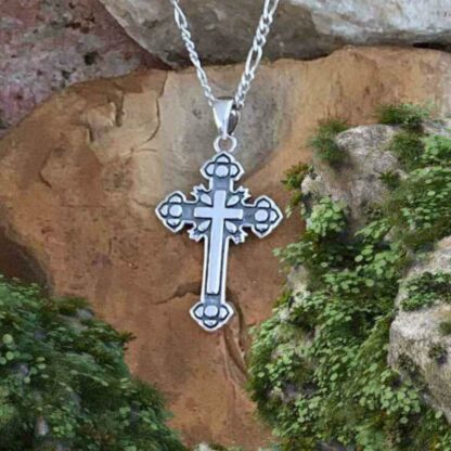 Sterling Oxidized Cross Pendant