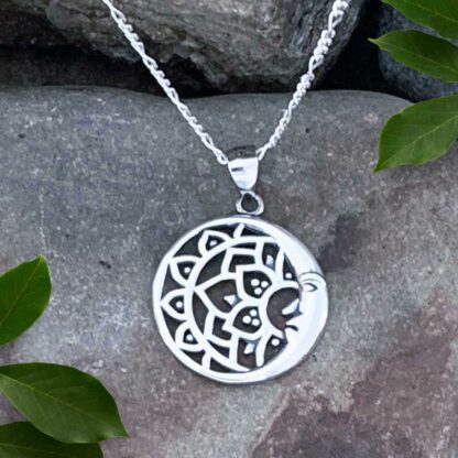 Sterling Lotus Moon Pendant - GLE-Good Living Essentials