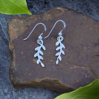 Dangly Sterling Silver Cascading Leaves Earrings