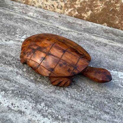 Hand Carved Moroccan Thuya Wood Turtle Figure