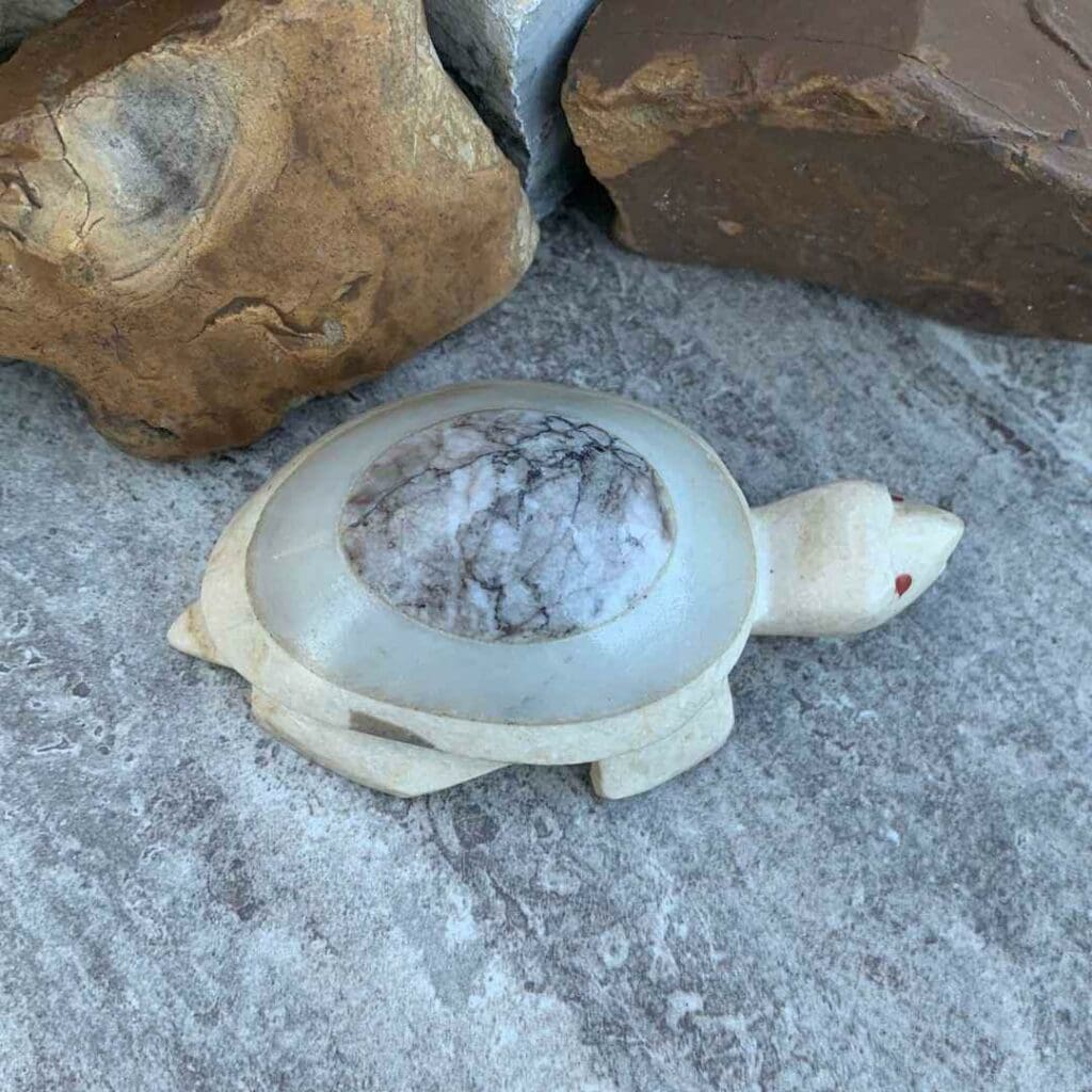 Flat Stone Turtle Shell Cream Moroccan Stone Sea-Turtle - GLE-Good Living Essentials