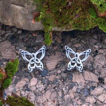 Sterling Silver Celtic Knot Butterfly Stud Earrings