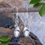 Elegant Sterling Silver Pearl Teardrop Dangle Earrings