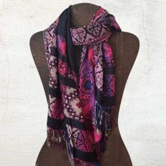an image of a Midnight Blue with Southwest Pinks Scarf