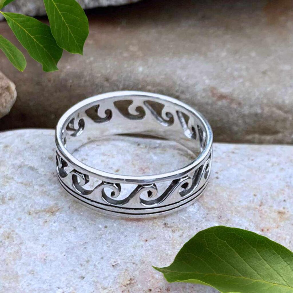 Sterling Silver Open-Waves Ring - GLE-Good Living Essentials