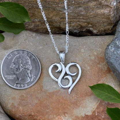 Sterling Swirl Heart Pendant