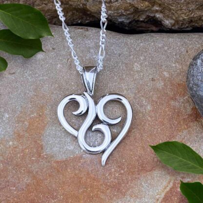 Sterling Swirl Heart Pendant