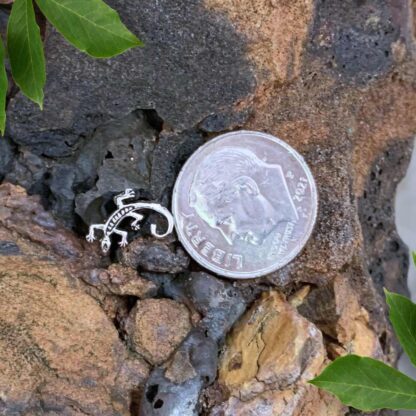 Sterling Silver Gecko Stud Earrings