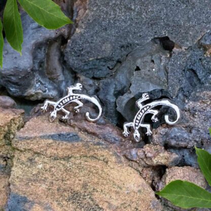 Sterling Silver Gecko Stud Earrings