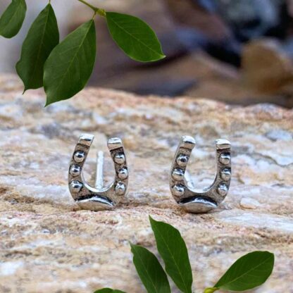 Sterling Silver Horseshoe Stud Earrings