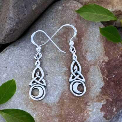 Sterling Celtic & Moon Earrings