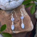 Rainbow Moonstone Double-Drop Earrings