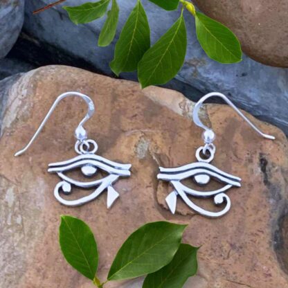 Sterling Silver Eye of Horus Earrings