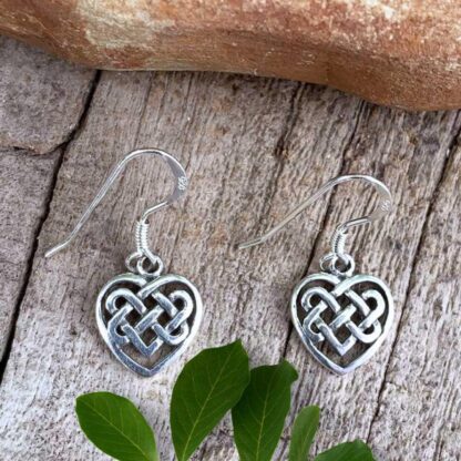 Sterling Celtic Heart Earrings