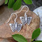 an image of a pair of Celtic Butterfly Sterling Silver Dangle Earring