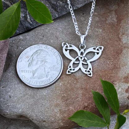 Sterling Triquetra Butterfly Pendant