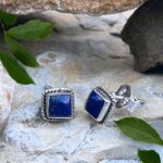 an image of Lapis Lazuli and Sterling Silver Square Studs