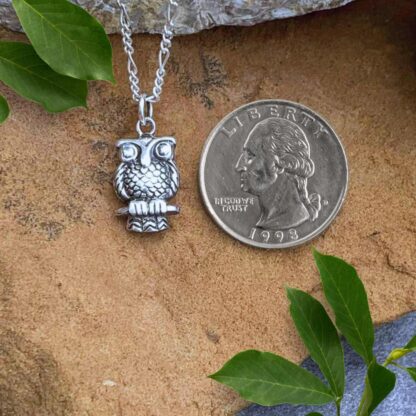 Sterling Silver Owl on Branch Pendant