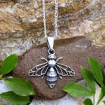 an image of a Sterling Silver Honey Bee Pendant