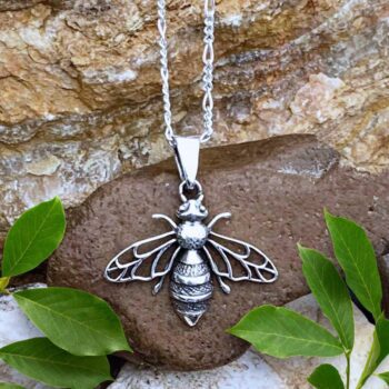 an image of a Sterling Silver Honey Bee Pendant