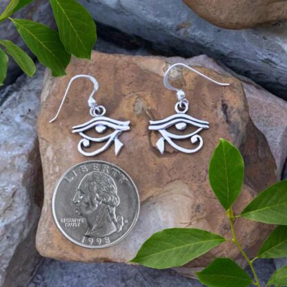 Sterling Silver Eye of Horus Earrings