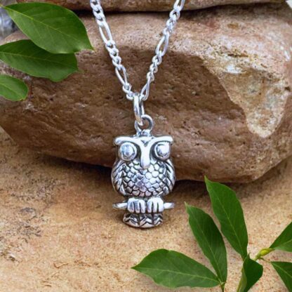 Sterling Silver Owl on Branch Pendant