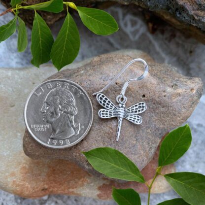 Oxidized Sterling Silver Dragonfly Dangle Earrings