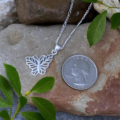 Sterling Angled Butterfly Pendant