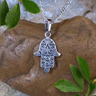 an image of a Dainty Sterling Silver Hamsa Pendant