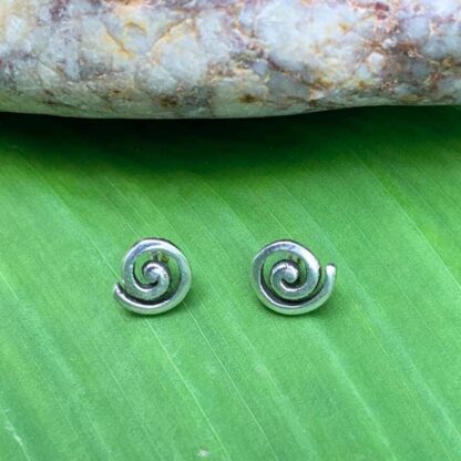 an image of a pair of Sterling Silver Swirl Stud Earrings