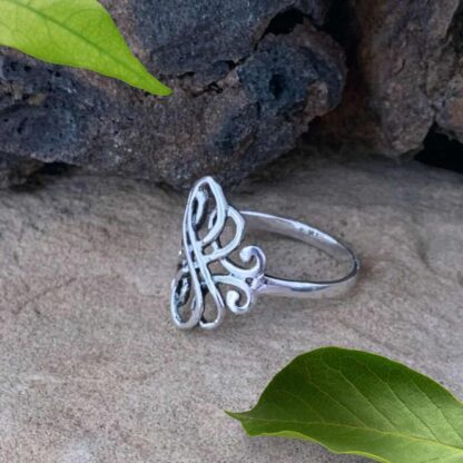 an image of a side view of a Celtic Swirl Sterling Silver Ring