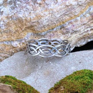 an image of an open Celtic knot wraparound band style ring