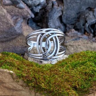 an image of a sterling silver double twisted knot ring