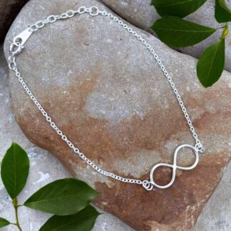 an image of a Sterling Silver Infinity Bracelet with one infinity symbol
