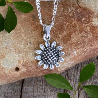 an image of a petite Sterling Silver Sunflower Pendant