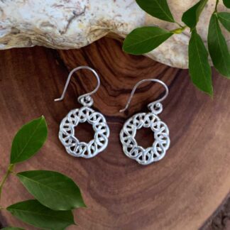 an image of a pair of Sterling Silver Celtic Knot Open Wreath Earrings