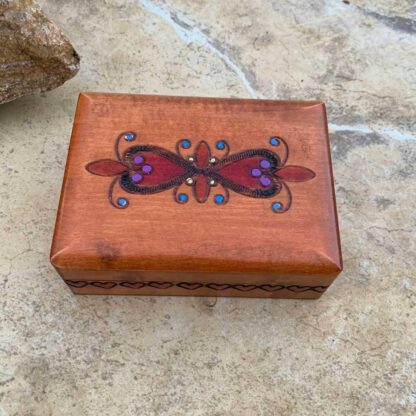 an image of a Handcrafted Simple Two Hearts Keepsake Box