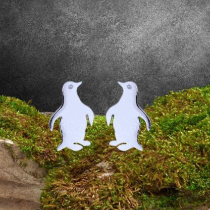 an image of a pair of Sterling Silver Penguin Silhouette Stud Earrings