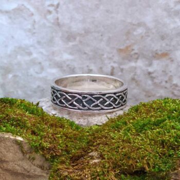 an image of an Oxidized Sterling Silver Celtic Knot Wraparound Band Ring