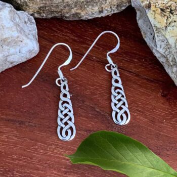 an image of a pair of Sterling Silver Celtic Knot Waterfall Earrings
