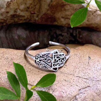 an image of an adjustable Sterling Silver Hamsa Toe Ring