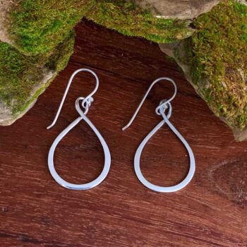 an image of a pair of Sterling Silver Large Loop Dangle Earrings